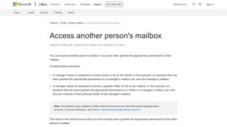 Access another person's mailbox - Outlook - Office Support - Office 365