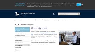 University email - Alumni | Birmingham City University