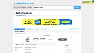 owa.bcu.ac.uk at WI. Outlook Web App - Website Informer