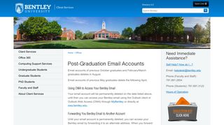 Post-Graduation Email Accounts | Bentley University