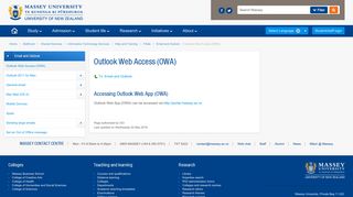 Outlook Web Access (OWA) - Massey University