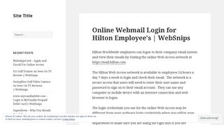 Online Webmail Login for Hilton Employee's | WebSnips – Site Title