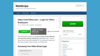 https://mail.hilton.com – Login for Hilton Employees - Websnips