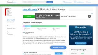 Access owa.kbr.com. KBR Outlook Web Access