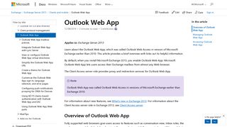 Outlook Web App: Exchange 2013 Help | Microsoft Docs