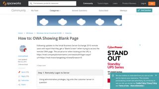 OWA Showing Blank Page - Windows Server Essentials & SBS ...
