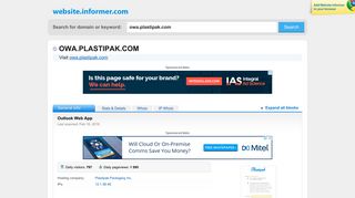 owa.plastipak.com at WI. Outlook Web App - Website Informer