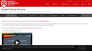 Student Email Service | Information Services | Queen's University Belfast