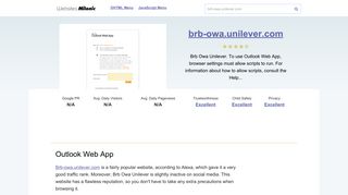 Brb-owa.unilever.com website. Outlook Web App.