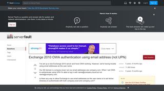 outlook web app - Exchange 2010 OWA authentication using email ...