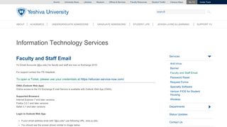Information Technology Services | Yeshiva University