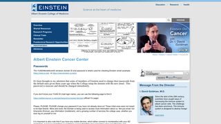 Passwords | Albert Einstein Cancer Center | Albert Einstein College of ...