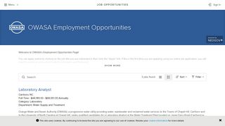 Job Opportunities | Sorted by Job Title ascending | OWASA ...