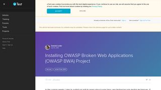 Installing OWASP Broken Web Applications (OWASP BWA ... - uTest