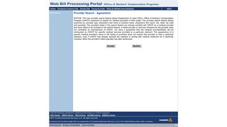 Web Bill Processing Portal - Provider Search - OWCP.dol.acs-inc.com