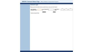 Claimant Login - Web Bill Processing Portal