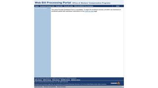 Web Bill Processing Portal - Provider Enrollment - OWCP.dol.acs-inc ...