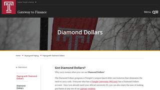 Diamond Dollars - Gateway to Finance - Temple University