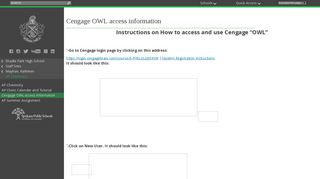 Cengage OWL access information - Spokane Public Schools