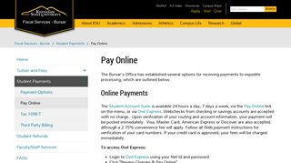 KSU | Fiscal Services - Bursar - Pay Online