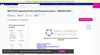 MAT1370 Important Info and Resources.docx - IMPORTANT ...