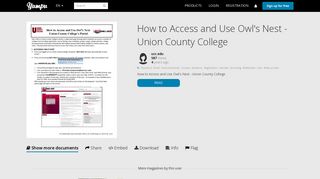 How to Access and Use Owl's Nest - Union County College - Yumpu