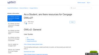 As a Student, are there resources for Cengage OWLv2? – Support ...