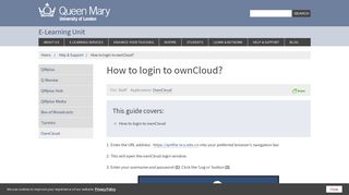 How to login to ownCloud? | E-Learning Unit