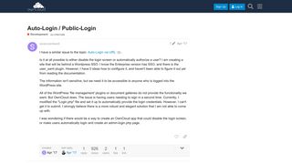 Auto-Login / Public-Login - Development - ownCloud Central