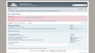 URL to Login Window - ownCloud Forums