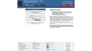Concours Owners Group (COG) Login