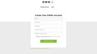 OWNx | Create Your OWNx Account