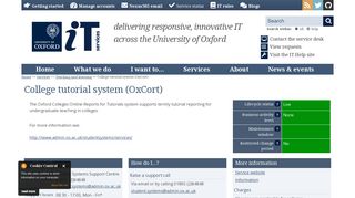 College tutorial system (OxCort) - IT Services - University of Oxford