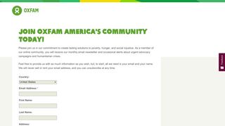 Sign up | Oxfam America
