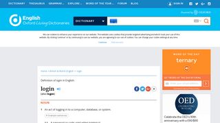 login | Definition of login in English by Oxford Dictionaries