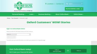 Consumer Login - Oxford Bank