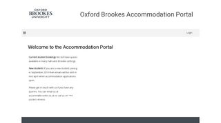 Welcome to the Accommodation Portal - Oxford Brookes University