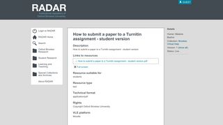 How to submit a paper to a Turnitin assignment - student version