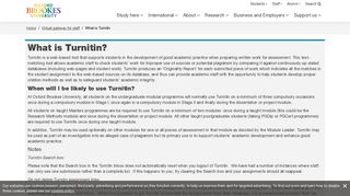 What is Turnitin? - Oxford Brookes University