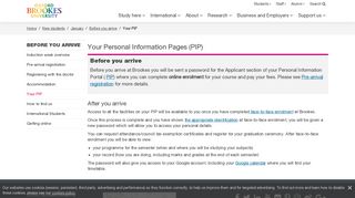 Your Personal Information Pages (PIP) - Oxford Brookes University