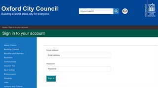 Sign in to your account | Oxford City Council