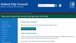 View your council tax account and get your bill ... - Oxford City Council