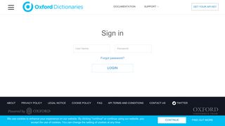 Sign in - Oxford Dictionaries API