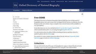 Free ODNB | Oxford Dictionary of National Biography