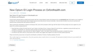 New Optum ID Login Process on Oxfordhealth.com - Health Insurance ...