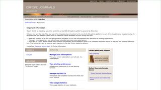 Oxford Journals | My Account - Oxford Academic Journals