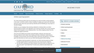 Online E-Learning System - Oxford College of Marketing