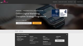 Oxford Digital Marketing: Disruptive Strategy Programme| GetSmarter
