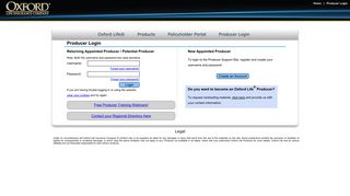 Producer Login - Oxford Life