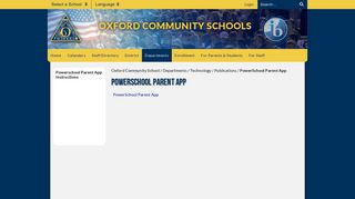 PowerSchool Parent App - Oxford Community School
